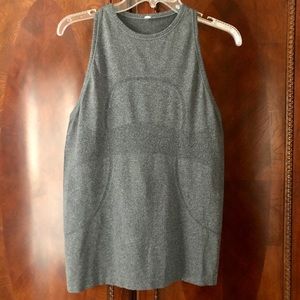 Lululemon High Neck Swiftly Tank, grey,  size 8
